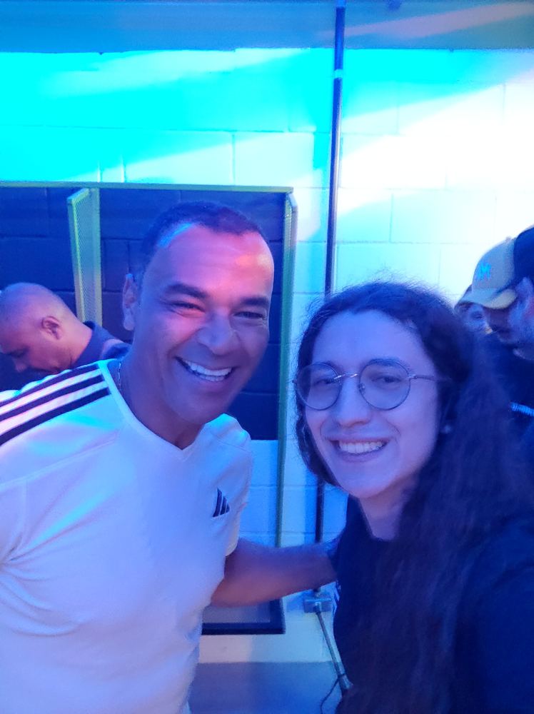 Com o Cafu, de quem fui o ponto de contato no evento.